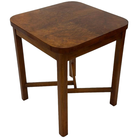 Art Deco Bijzettafel Tafeltje Walnotenhout Design 1