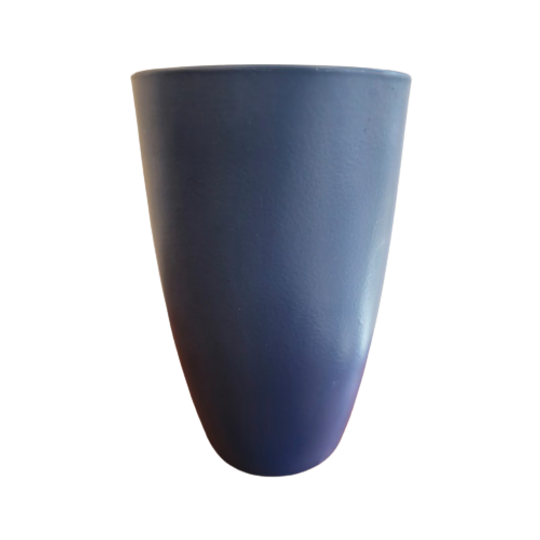 Vintage West Germany Blauwe Vaas Vaasje Blauw Keramiek 1