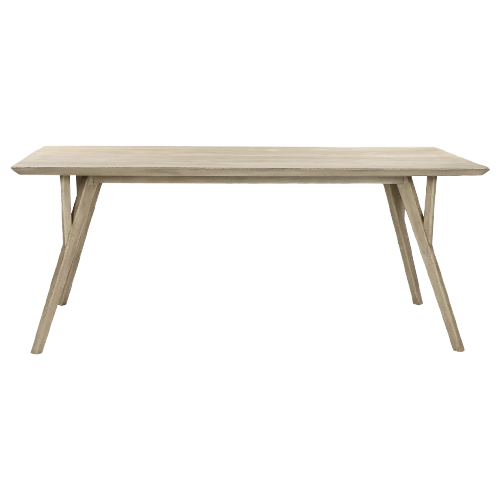 Hopper - Eettafel Acacia - Acacia Hout - L 190 X  W 90 X H 76 Cm - Ijsgrijs