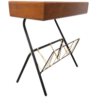 Vintage Bijzettafel Met Lectuurhouder