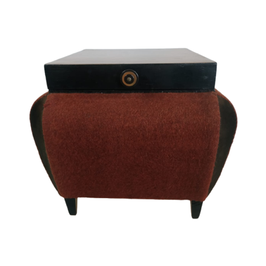 Vintage Art Deco Style Naaidoos/opbergmeubel Bijzettafel 1