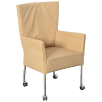 Frontseat Vergaderstoel, Creme, Verrijdbaar Onderstel