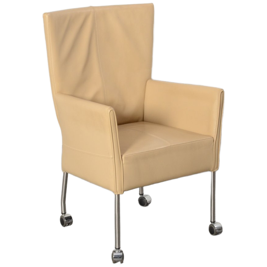 Frontseat Vergaderstoel, Creme, Verrijdbaar Onderstel 1