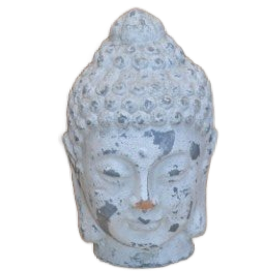 Terra Cotta Hoofd Shiva – Wit Geschilderd, Tweedehands Decoratie Voor Binnen En Buiten 1