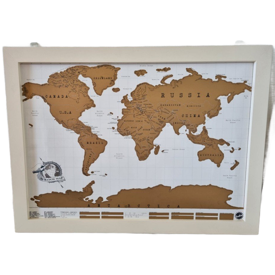Wereldkaart Scratch Map Deluxe Of The World Poster Met Lijst 1
