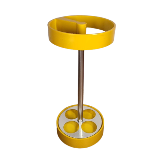 Space Age Design Paraplubak Plastic Geel Vintage Paraplu Standaard 1