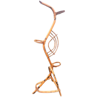 Rotan Plantenstandaard In De Vorm Van Slang , Jaren 60