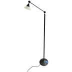 Adjustable / Conical Glass And Black Metal Floor Lamp By Tronconi, 1970s, Italy thumbnail 1