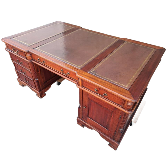 Klassiek Engels Bureau, Partnerdeks, Schrijftafel, 2-zijdig 1