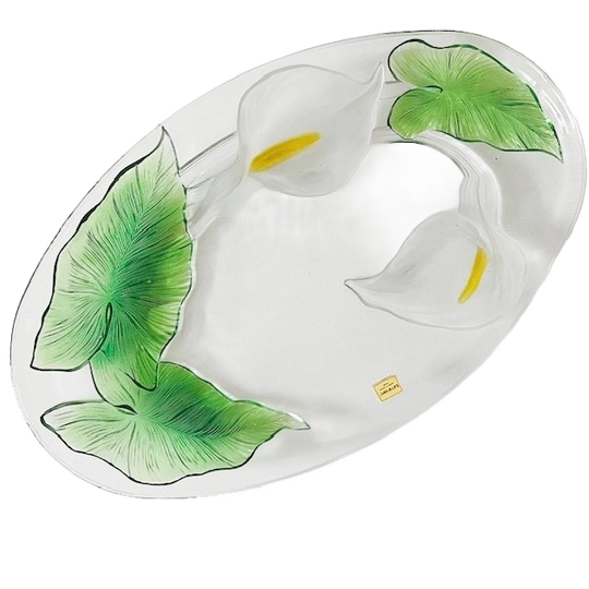Vintage Luminarc Arum Art Nouveau Stijl Glazen Schaal 1950’s 1