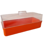 Vintage Brooddoos Oranje Retro Kunststof Broodtrommel