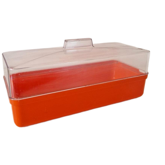 Vintage Brooddoos Oranje Retro Kunststof Broodtrommel 1