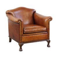 Zeer Mooie Schapenleren Fauteuil Met Een Luxe Vormgeving En Hout Gesneden Poten