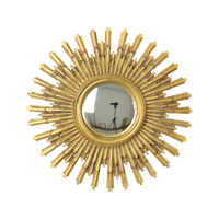 Grote Gouden Zonnespiegel Sunburst Resine Convex 56cm
