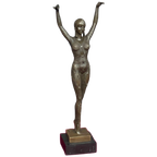 Art Nouveau Bronzen Beeld. Gesigneerd D. Chiparus. thumbnail 1