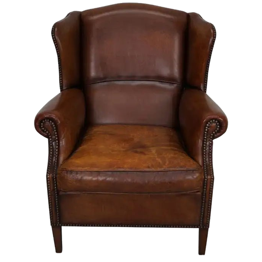 Vintage Dutch Cognac Colored Leather Club Chair 1