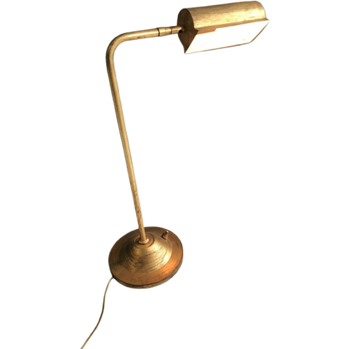 Vintage Bureaulamp Geborsteld Goudkleurig