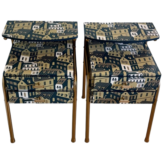 Vintage Nachtkastjes Bekleed Met Emma's Apartment Van Mini Moderns 1