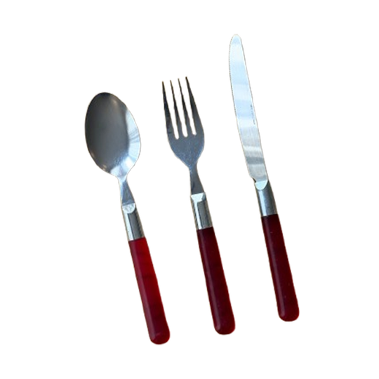 Vintage Ikea Cutlery Set With Red Handles 1
