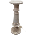 Vintage Albast Pilaar Met Lamp thumbnail 1