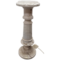 Vintage Albast Pilaar Met Lamp