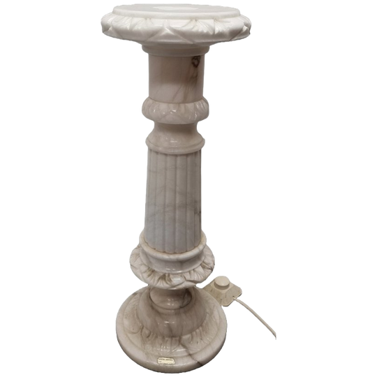 Vintage Albast Pilaar Met Lamp 1