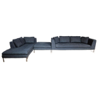 Alberta Collins Hoekbank - Chaise Longue - Stof - Blauw thumbnail 1