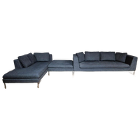 Alberta Collins Hoekbank - Chaise Longue - Stof - Blauw