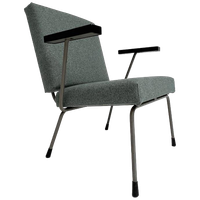 Opnieuw Gestoffeerde Blauwe Gispen 1401 Fauteuil, 1950's