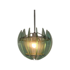 Jaren 70 Chroom En Glas Lamp Veca Italiaans Design thumbnail 1