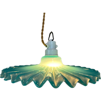 Vintage Kraaglamp – Glas En Porselein