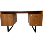Vintage Bureau / Desk Met Zwart Stalen Frame thumbnail 1