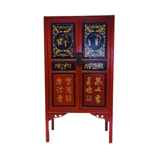 Chinese Kast Met Handbeschilderde Decoraties 1