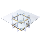 Brass & Chrome Geometrical Coffee Table thumbnail 1