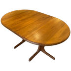 Vintage Deens Design Eettafel Ovaal/Rond, Massief Teak, Verlengbaar thumbnail 1