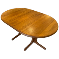 Vintage Deens Design Eettafel Ovaal/Rond, Massief Teak, Verlengbaar