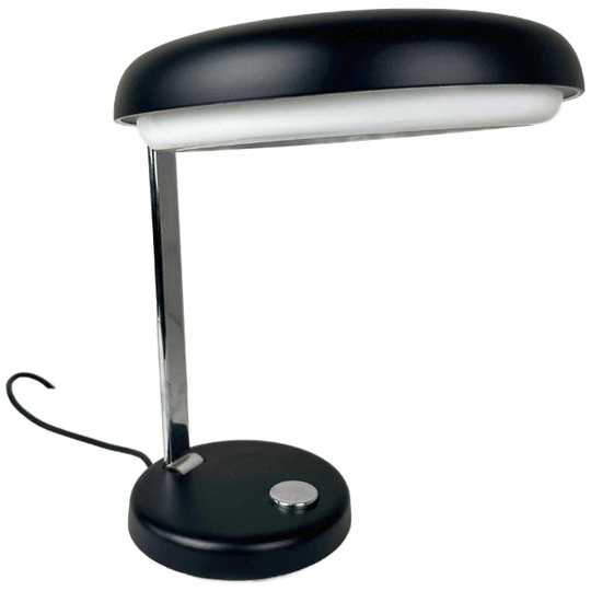 Space Age Bureaulamp Ufo - Zwart Metaal/chroom - Hillebrand 1
