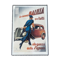 Vintage Poster In Lijst 50X70Cm - Fiat La Nuova Balilla Per Tutti