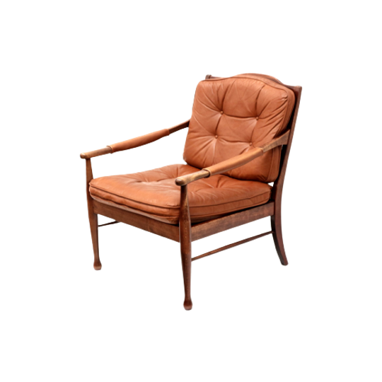 Vintage Leren Fauteuil Van Ulferts Sweden Gemaakt In De Jaren '70 1
