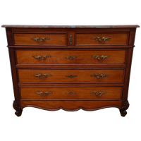 Vintage Frans Dressoir Commode Ladekast Badkamerkast Met Marmer Blad 501