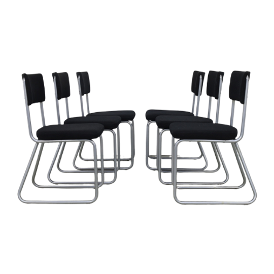 6X Vintage Eetkamerstoel Buisframe Ahrend De Cirkel, 1960S 1