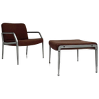Zeldzame Fauteuil Met Voetenbank Toegeschreven Aan Gispen thumbnail 1