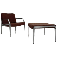 Zeldzame Fauteuil Met Voetenbank Toegeschreven Aan Gispen