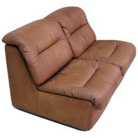 Vintage Leren Fauteuils, Modulaire Bank - Leer Jaren '70
