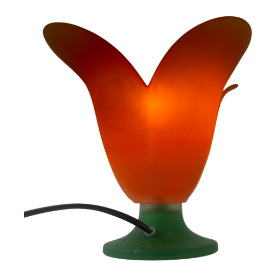 VANDEHEG - Table Lamp Made From Glass - Green/orange - Model Tullip 1