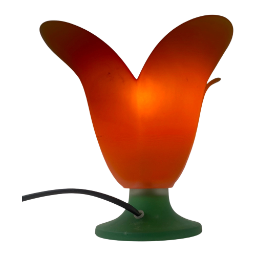 Vandeheg - Table Lamp Made From Glass - Green/Orange - Model Tullip