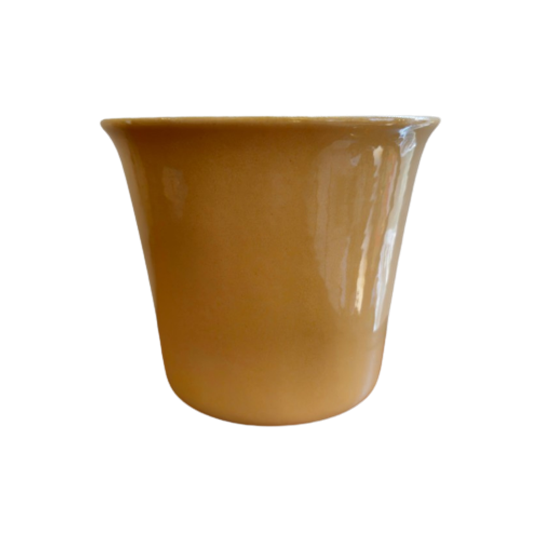 Vintage Bloempot Germany Glasur Keramik Pastel Oranje Geel 1