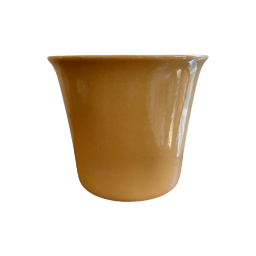 Vintage Bloempot Germany Glasur Keramik Pastel Oranje Geel