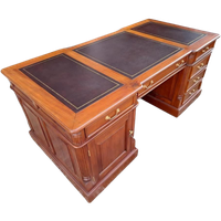 Klassieke Engelse Schrijftafel, Bureau, Partnerdesk, Met Led