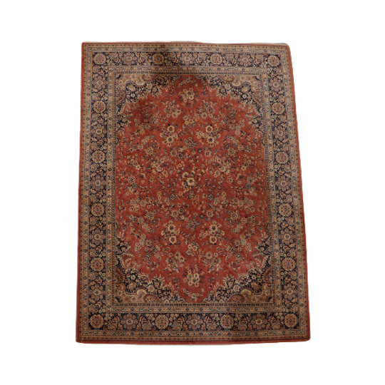 Oudroze, Rood En Blauw Oosters Vloerkleed Met Mooi Motief 285x202cm 1